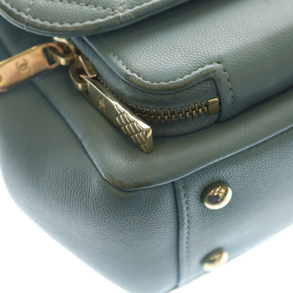 Chanel Quilted Business Affinity Caviar Leather Chain Shoulder Bag GD Blue — view 5