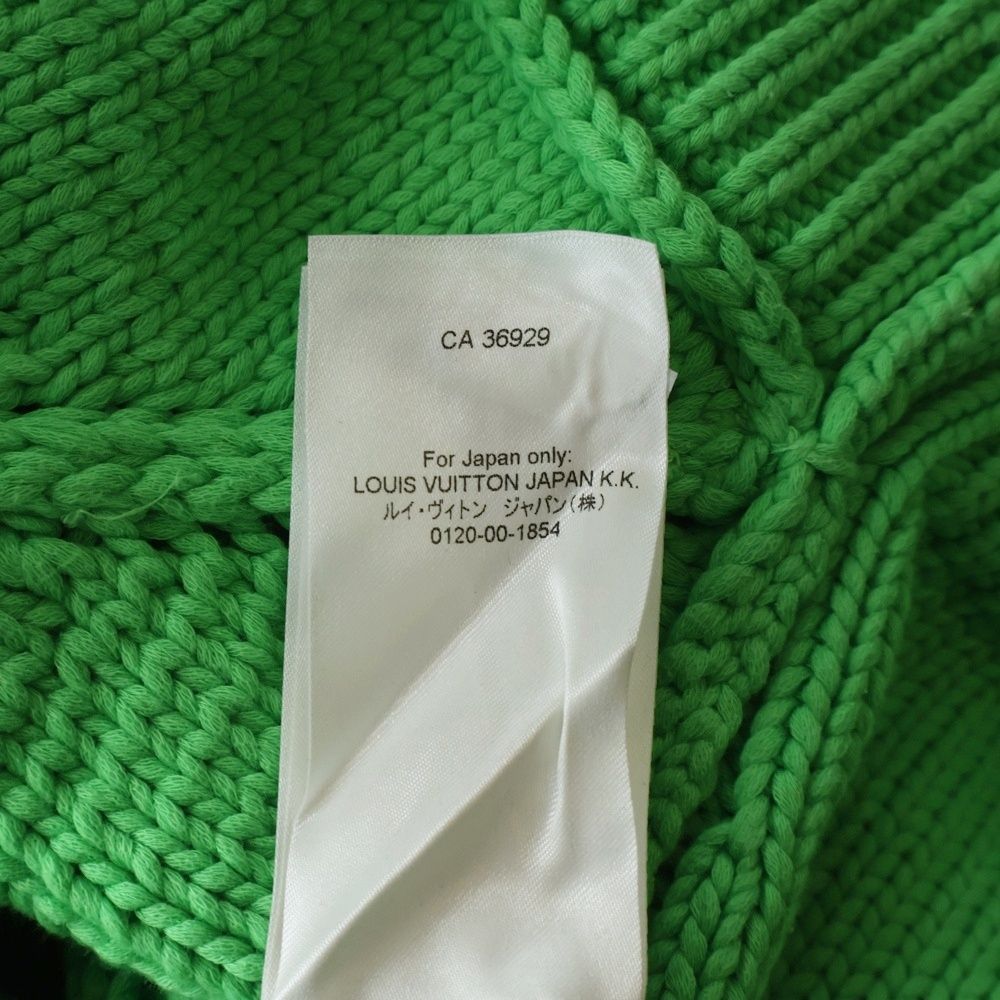 Louis Vuitton LV Logo Plate Crew Neck Long Sleeve Pullover Sweater Green — view 8