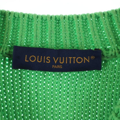 Louis Vuitton LV Logo Plate Crew Neck Long Sleeve Pullover Sweater Green — view 6