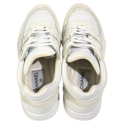 Chanel CC Logo Suede Duo Leather le Sup Low Cut Shu Sneakers White — view 4