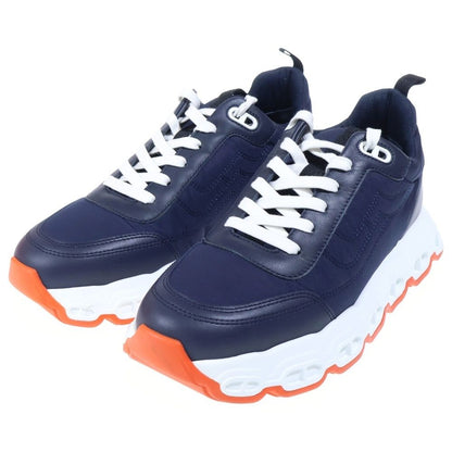 Hermes Impulse Chaine D'ancre Nylon Leather Lace Up Sneakers Navy — view 2