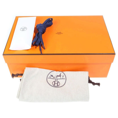Hermes Impulse Chaine D'ancre Nylon Leather Lace Up Sneakers Navy — view 6
