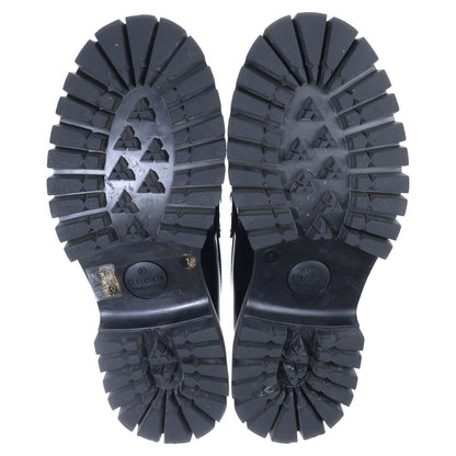Gucci Interlocking Chain Leather Loafers Black — view 5