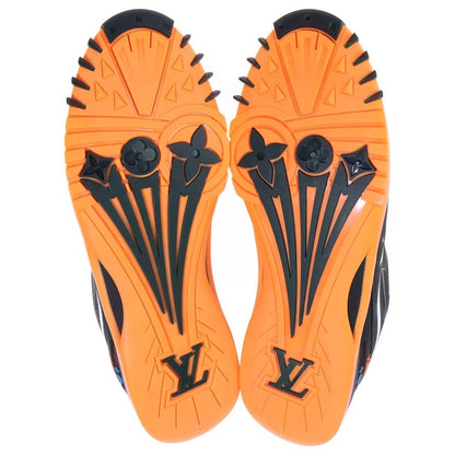 Louis Vuitton LV Sprint Line Low Cut Sneakers Shoes Gray Orange — view 5