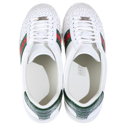 Gucci Ace Studded Multiplication Low Cut Sneakers White — view 4
