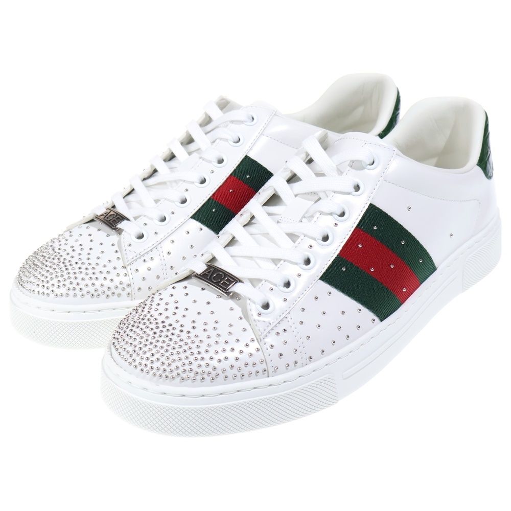 Gucci Ace Studded Multiplication Low Cut Sneakers White — view 2