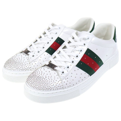 Gucci Ace Studded Multiplication Low Cut Sneakers White — view 2