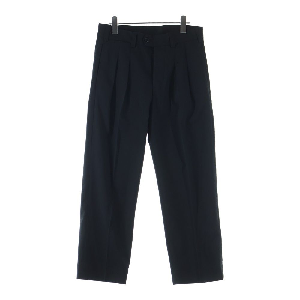 Moncler Pantalone Sportivo 2 Tuck Button Fly Wool Polyester Trousers Pants Black
