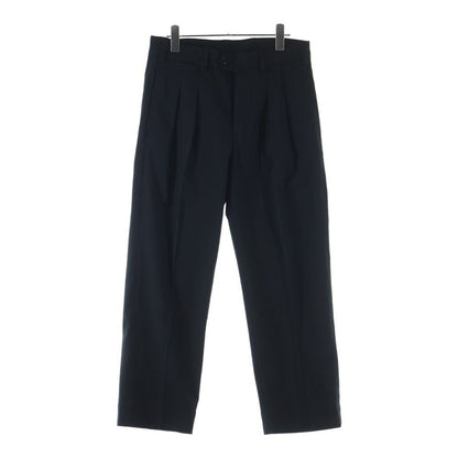 Moncler Pantalone Sportivo 2 Tuck Button Fly Wool Polyester Trousers Pants Black