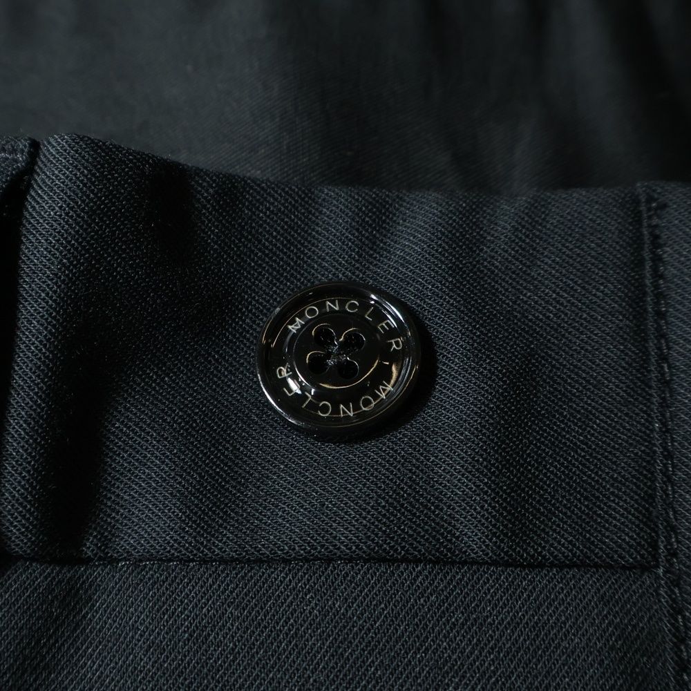 Moncler Pantalone Sportivo 2 Tuck Button Fly Wool Polyester Trousers Pants Black — view 6