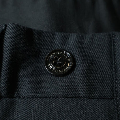 Moncler Pantalone Sportivo 2 Tuck Button Fly Wool Polyester Trousers Pants Black — view 6