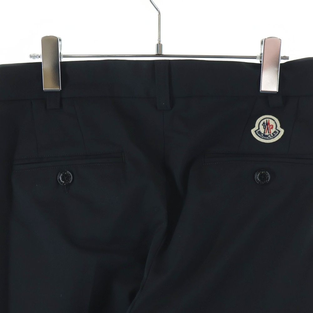 Moncler Pantalone Sportivo 2 Tuck Button Fly Wool Polyester Trousers Pants Black — view 4
