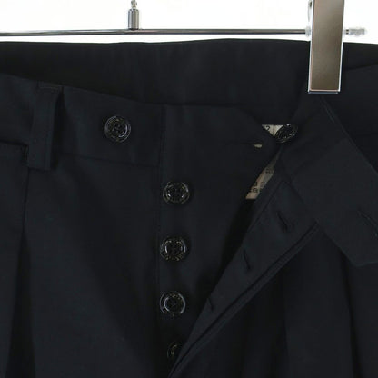 Moncler Pantalone Sportivo 2 Tuck Button Fly Wool Polyester Trousers Pants Black — view 5