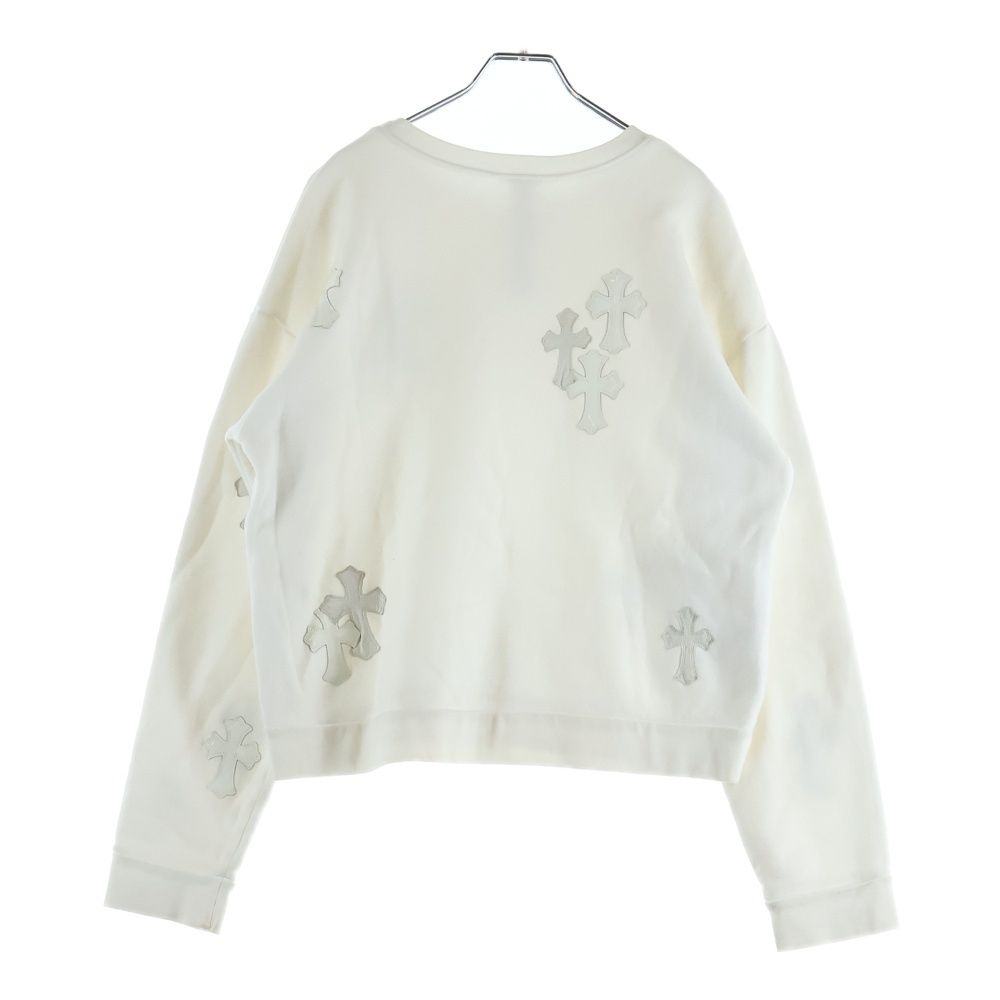 Chrome Hearts Not Crew Neck Sweatshirt Patent Leather Cross Patch White — view 2