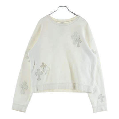 Chrome Hearts Not Crew Neck Sweatshirt Patent Leather Cross Patch White