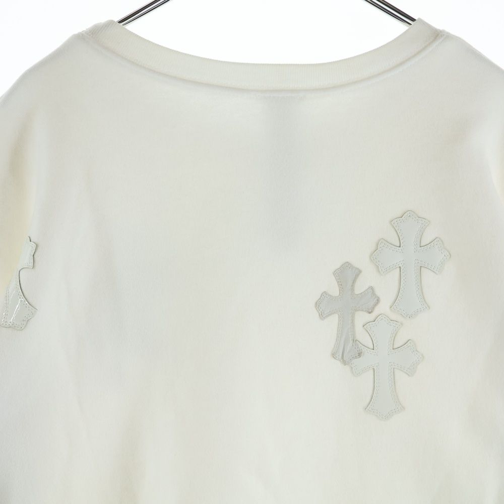 Chrome Hearts Not Crew Neck Sweatshirt Patent Leather Cross Patch White — view 4