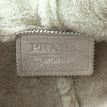 Prada Shearling Zip Up Hoodie Gray — view 6