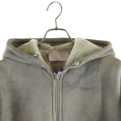 Prada Shearling Zip Up Hoodie Gray — view 3