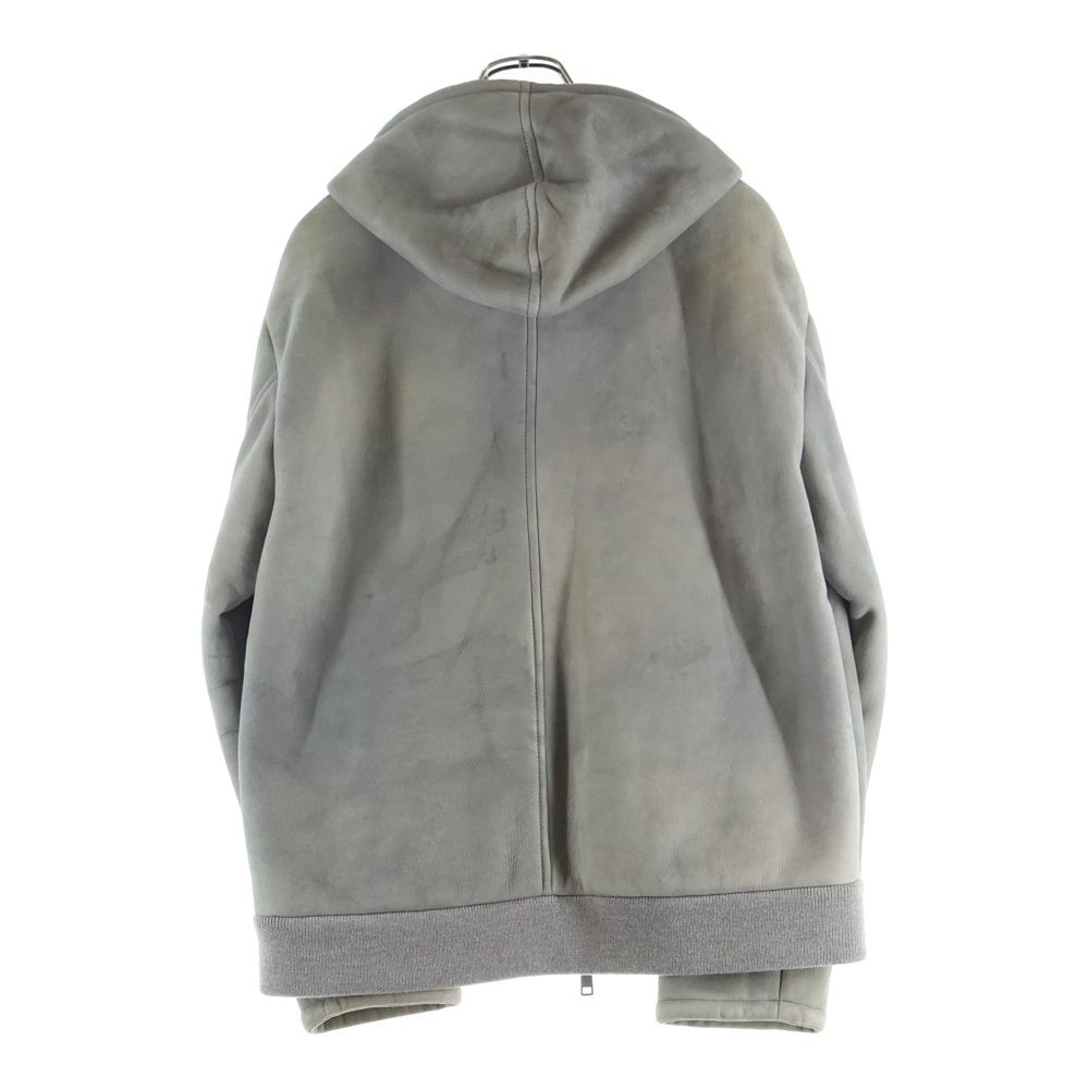 Prada Shearling Zip Up Hoodie Gray — view 2