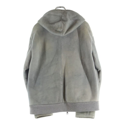 Prada Shearling Zip Up Hoodie Gray — view 2
