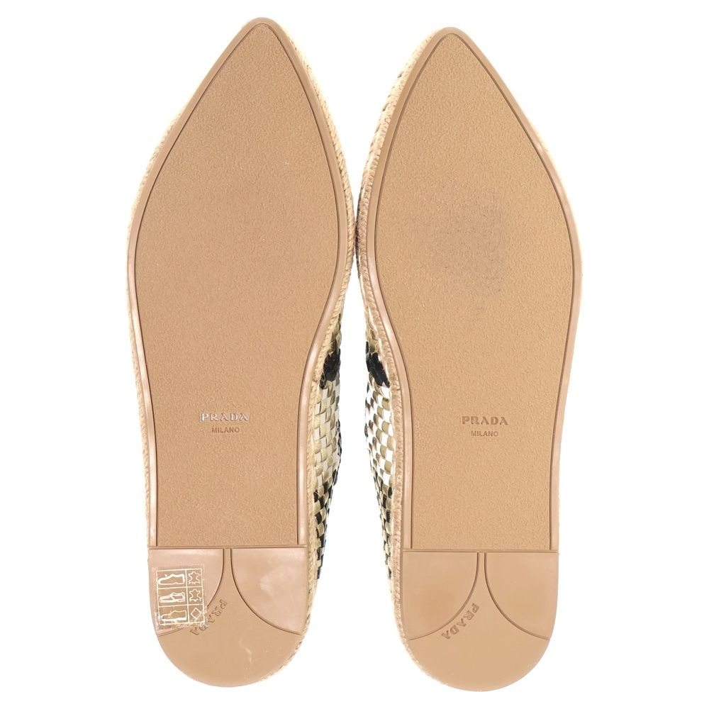 Prada Intrecciato Metallic Combination Leather Espadrilles Low Cut Shoes Black — view 5