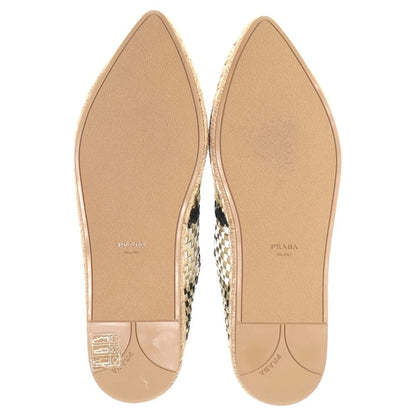 Prada Intrecciato Metallic Combination Leather Espadrilles Low Cut Shoes Black — view 5