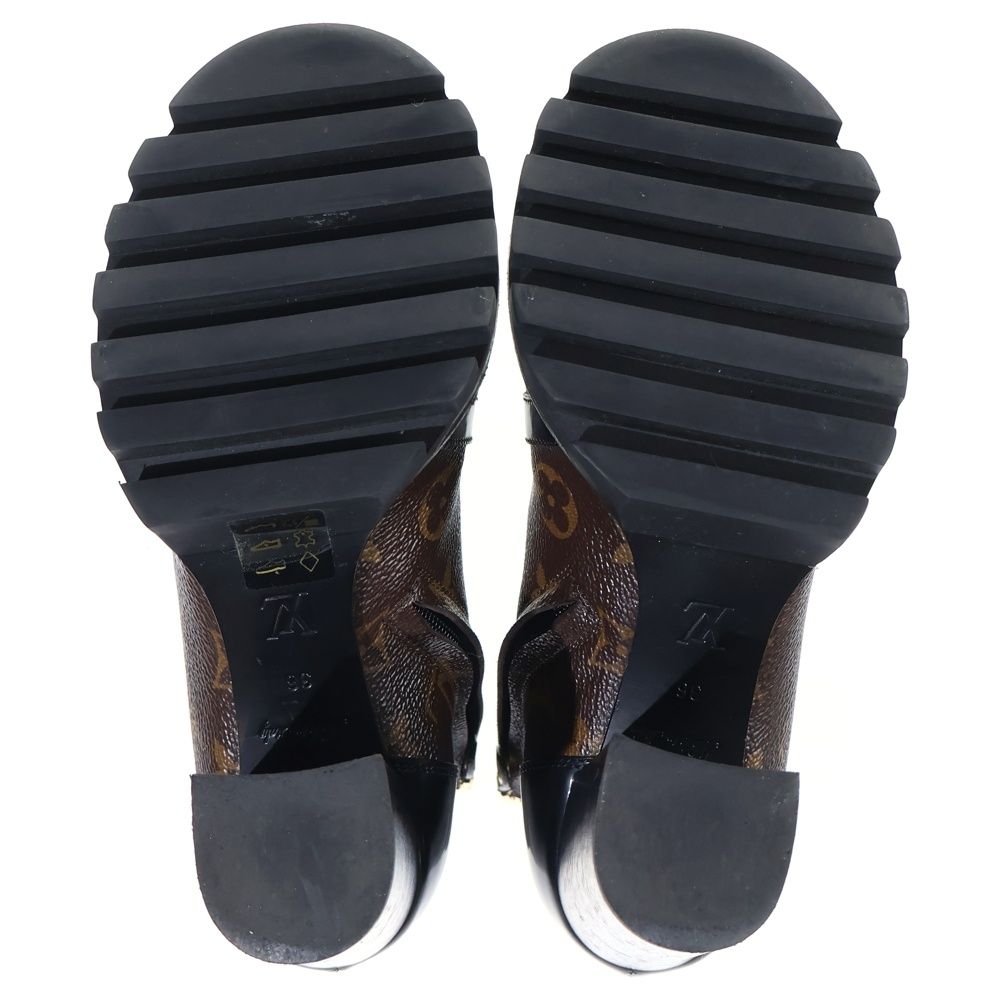 Louis Vuitton Star Trail Line Monogram Leather Side Zip Heels Ankle Short Boots — view 5