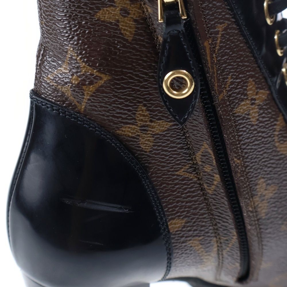 Louis Vuitton Star Trail Line Monogram Leather Side Zip Heels Ankle Short Boots — view 6