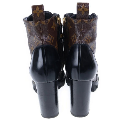 Louis Vuitton Star Trail Line Monogram Leather Side Zip Heels Ankle Short Boots — view 3