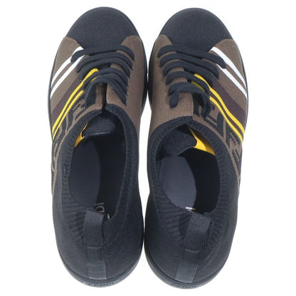 Fendi Knit Sneakers Low Cut Shoes Black Yellow Brown — view 4