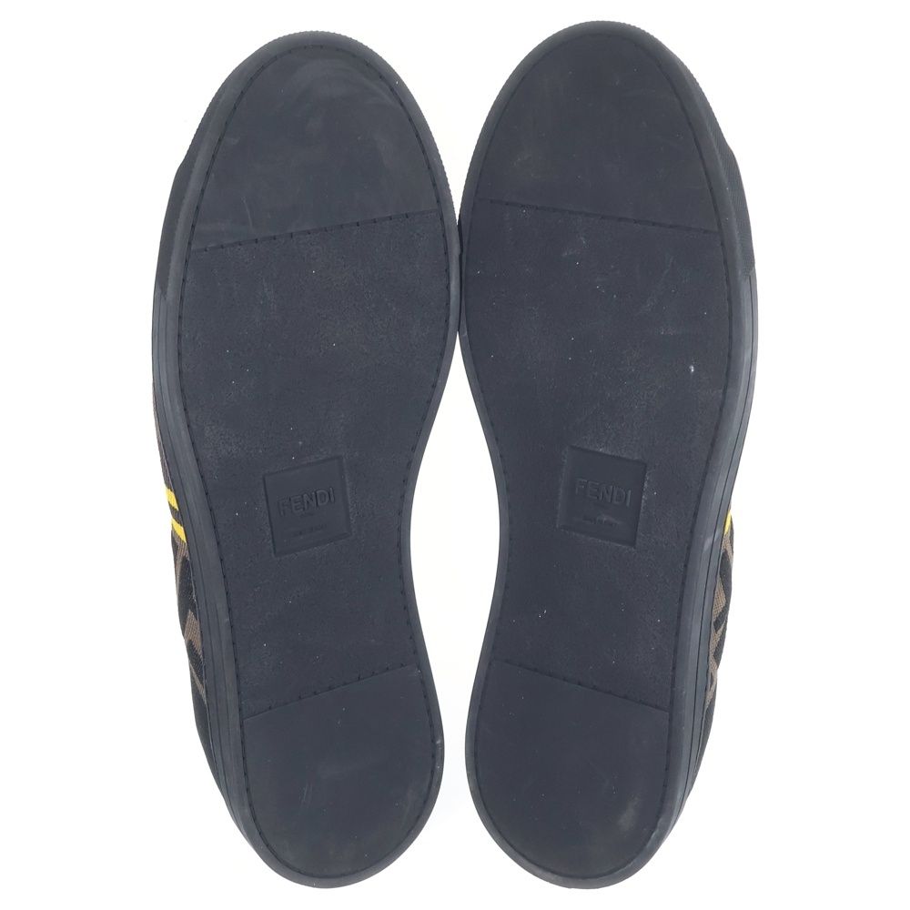 Fendi Knit Sneakers Low Cut Shoes Black Yellow Brown — view 5