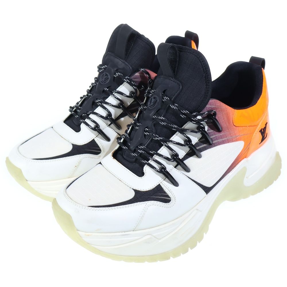 Louis Vuitton Run Away Line Sneakers Damier Low Cut Shoes Orange — view 2