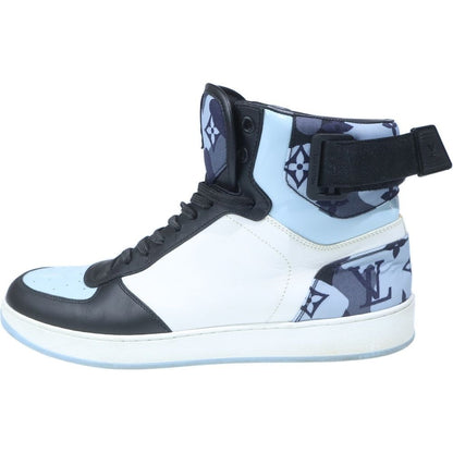 Louis Vuitton Rivoli Line High Cut Sneakers Shoes Blue White 7.5