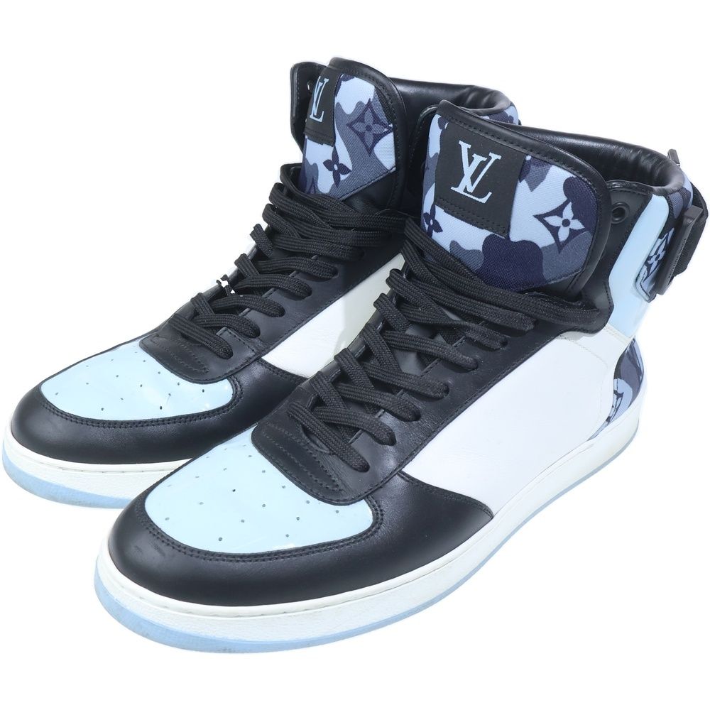 Louis Vuitton Rivoli Line High Cut Sneakers Shoes Blue White 7.5 — view 2