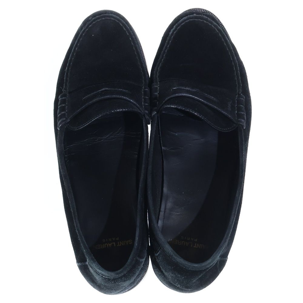 Saint Laurent Paris Suede Loafers Black — view 4