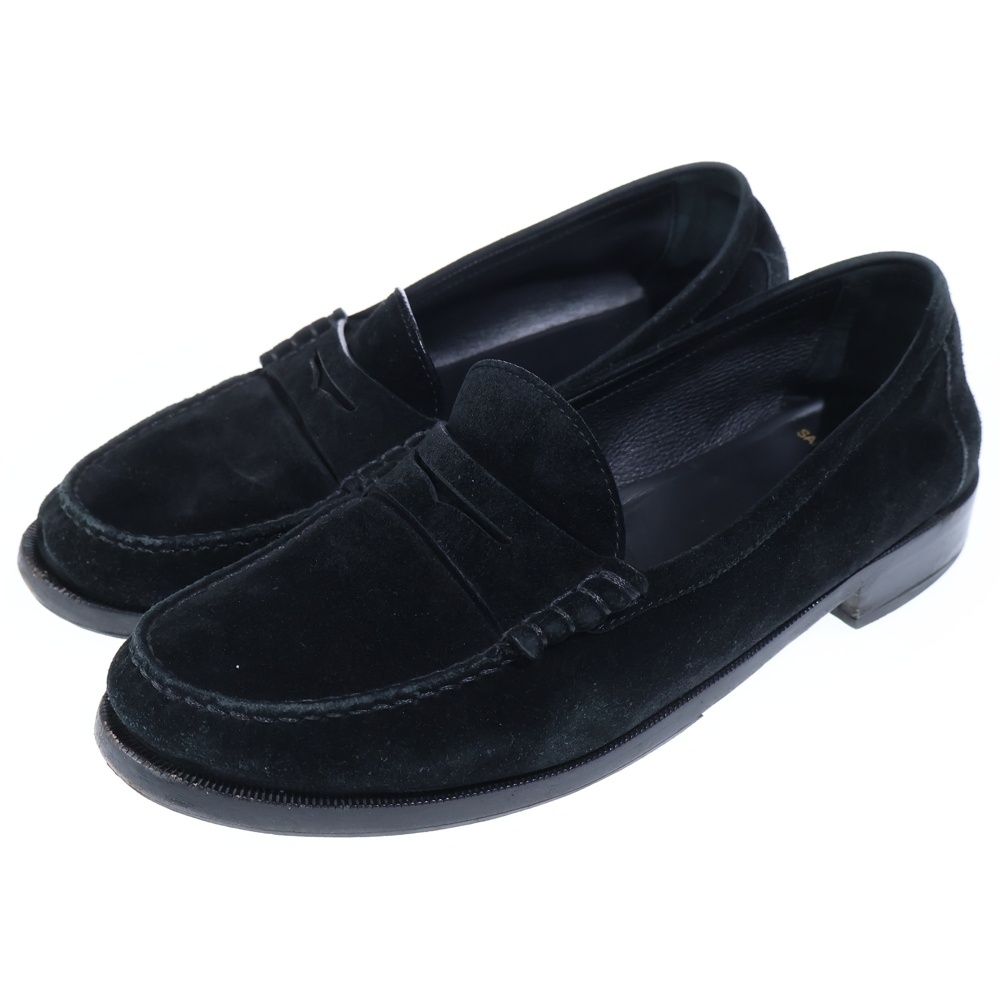 Saint Laurent Paris Suede Loafers Black — view 2