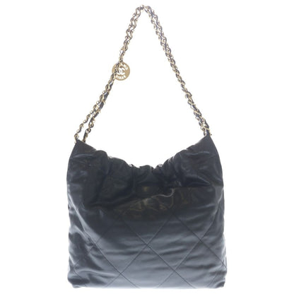 Chanel 22 Small Caviar Leather Chain Shoulder Bag Gold Black Plate — view 2