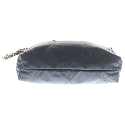 Chanel 22 Small Caviar Leather Chain Shoulder Bag Gold Black Plate — view 5