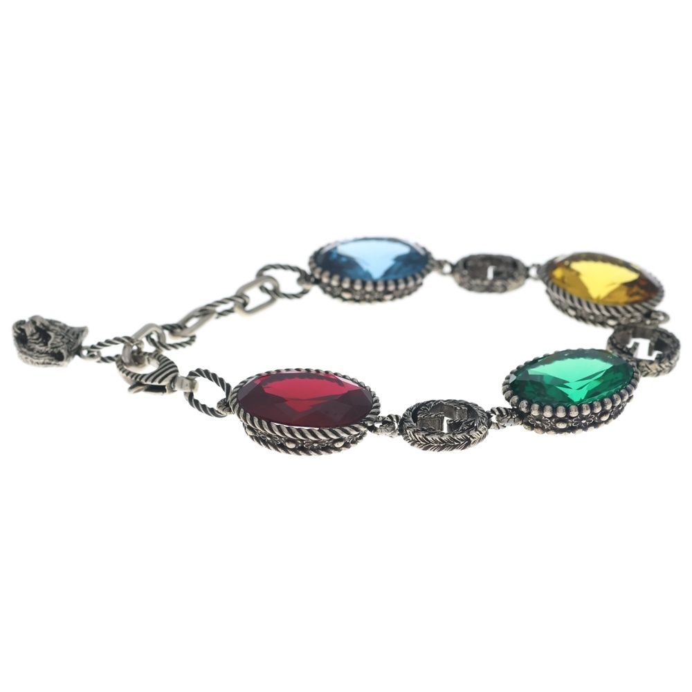 Gucci Interlocking Multi Stone Bracelet 925 Sterling Silver — view 3