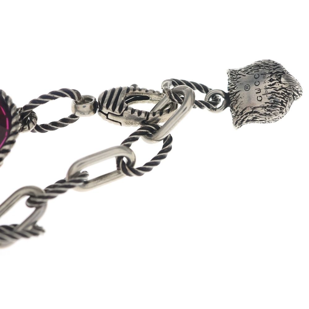 Gucci Interlocking Multi Stone Bracelet 925 Sterling Silver — view 5