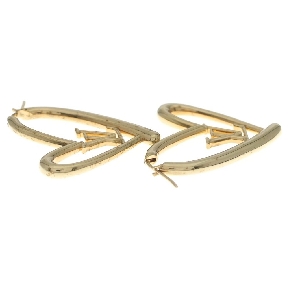 Louis Vuitton Book de Reuil Heart Foreign Love GM Earrings Gold — view 3