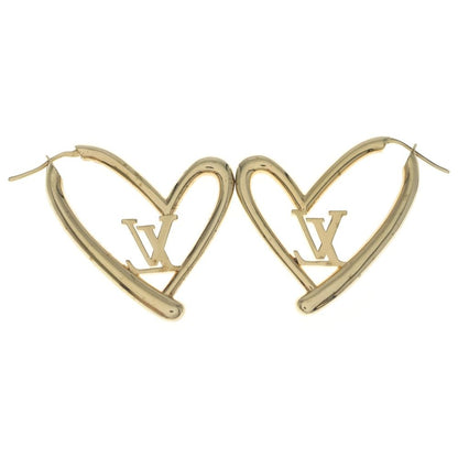 Louis Vuitton Book de Reuil Heart Foreign Love GM Earrings Gold — view 2