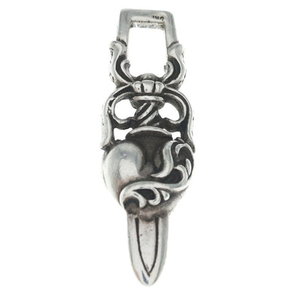 Chrome Hearts Dagger Heart Daga Pendant Top Silver
