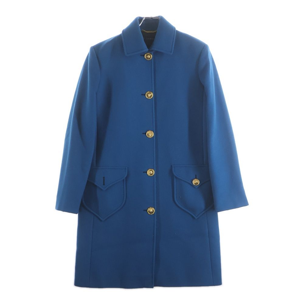 Versace Long Coat Blue Wool 42
