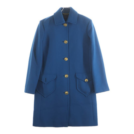 Versace Long Coat Blue Wool 42
