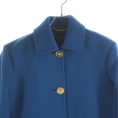 Versace Long Coat Blue Wool 42 — view 3