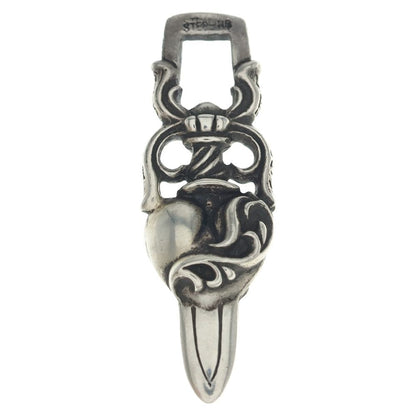 Chrome Hearts Dagger Heart Daga Pendant Top Silver