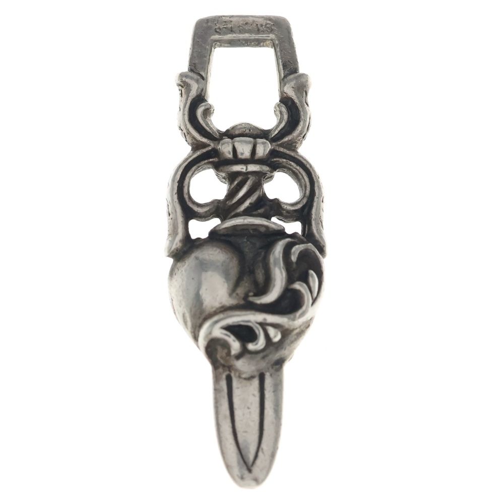 Chrome Hearts Dagger Heart Daga Pendant Top Silver