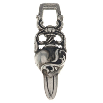 Chrome Hearts Dagger Heart Daga Pendant Top Silver