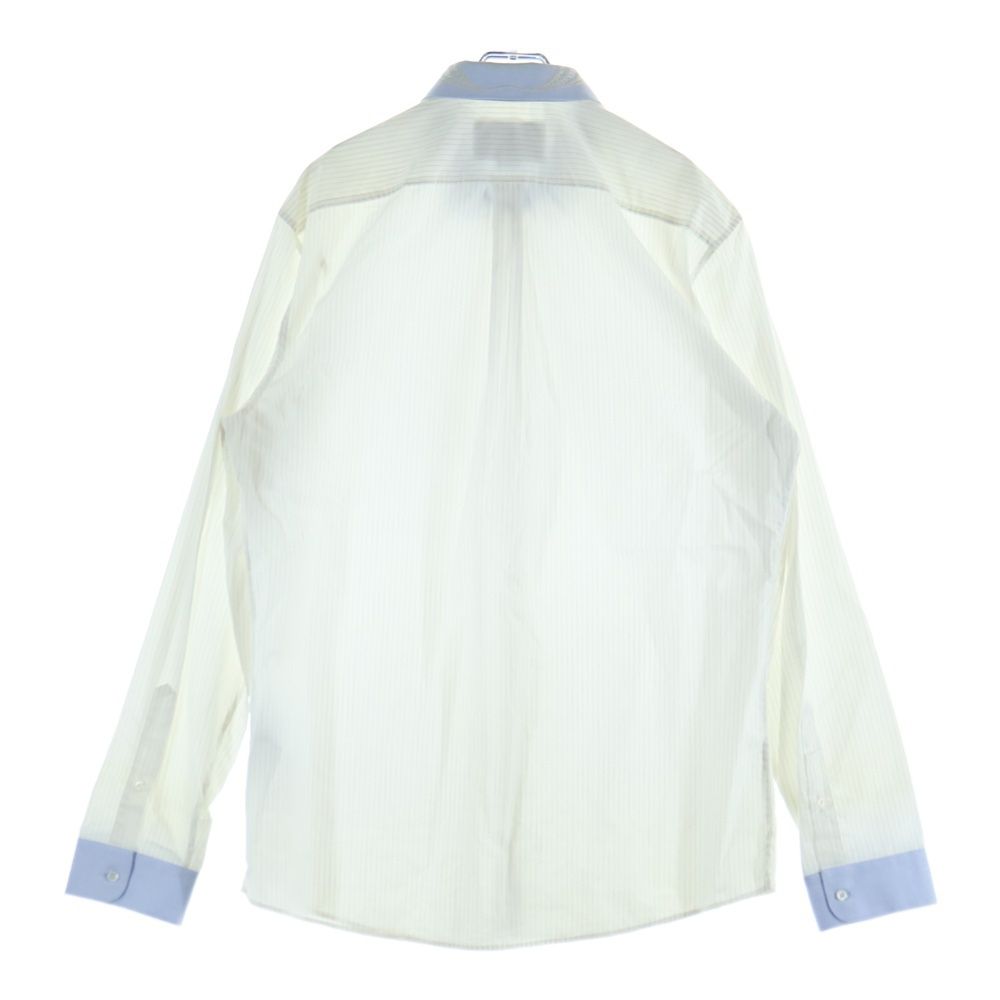 Gucci Striped Long Sleeve Shirt Collar Flower Embroidery — view 2
